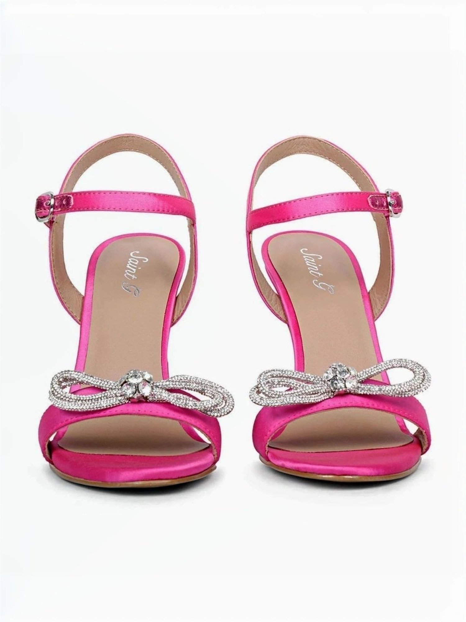 Saint G Women's Hayden Hot Pink Ankle Strap Stilettos