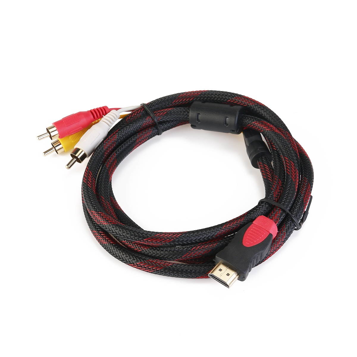 1.5m 5ft HDMI to 3-RCA Male Audio Video Component Convert Cable For HDTV 1080P