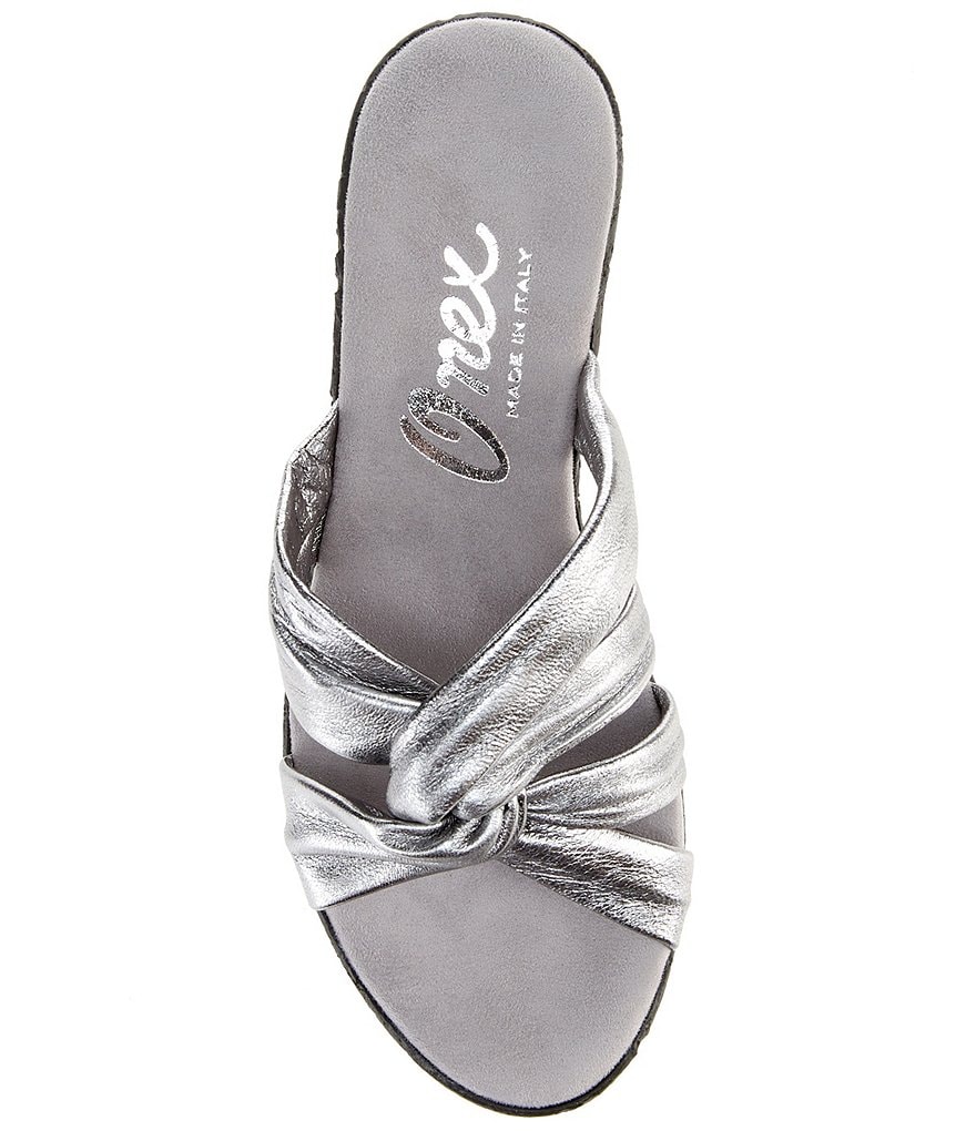 Onex Katya Leather Knot Wedge Slides