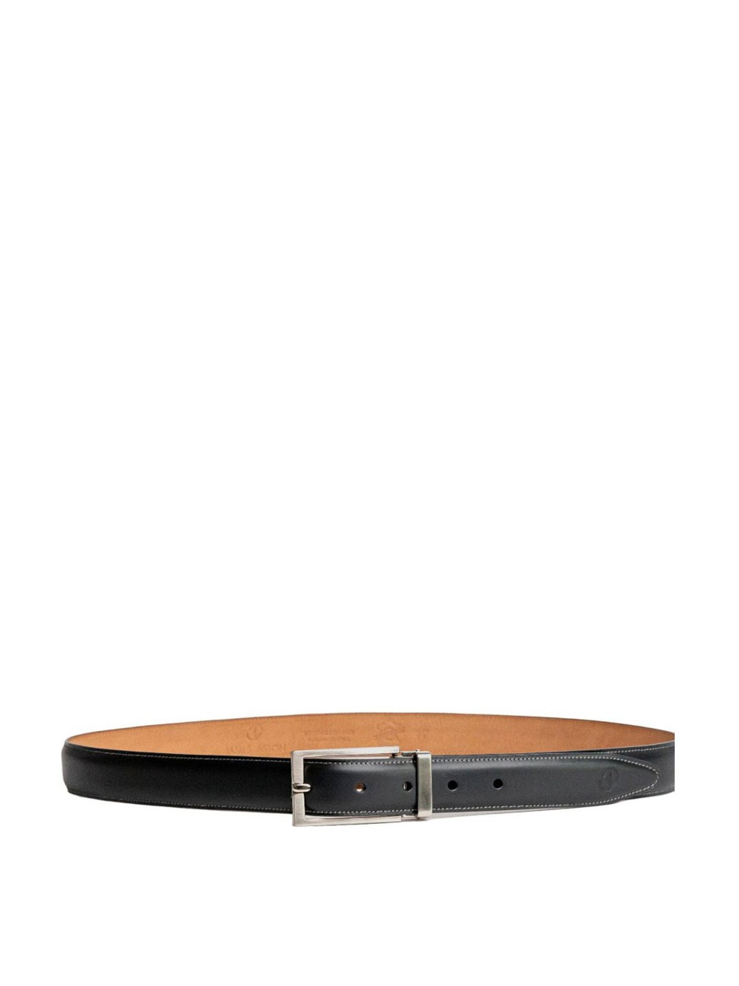 James Aston Fernando Imperial Black Leather Solid Waist Belt