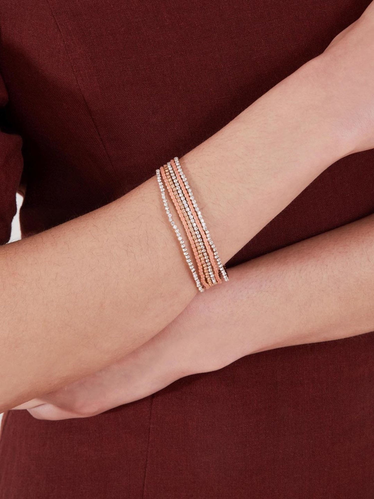 Accessorize London Multi Sparkle Stretch Bracelet - Set of 6