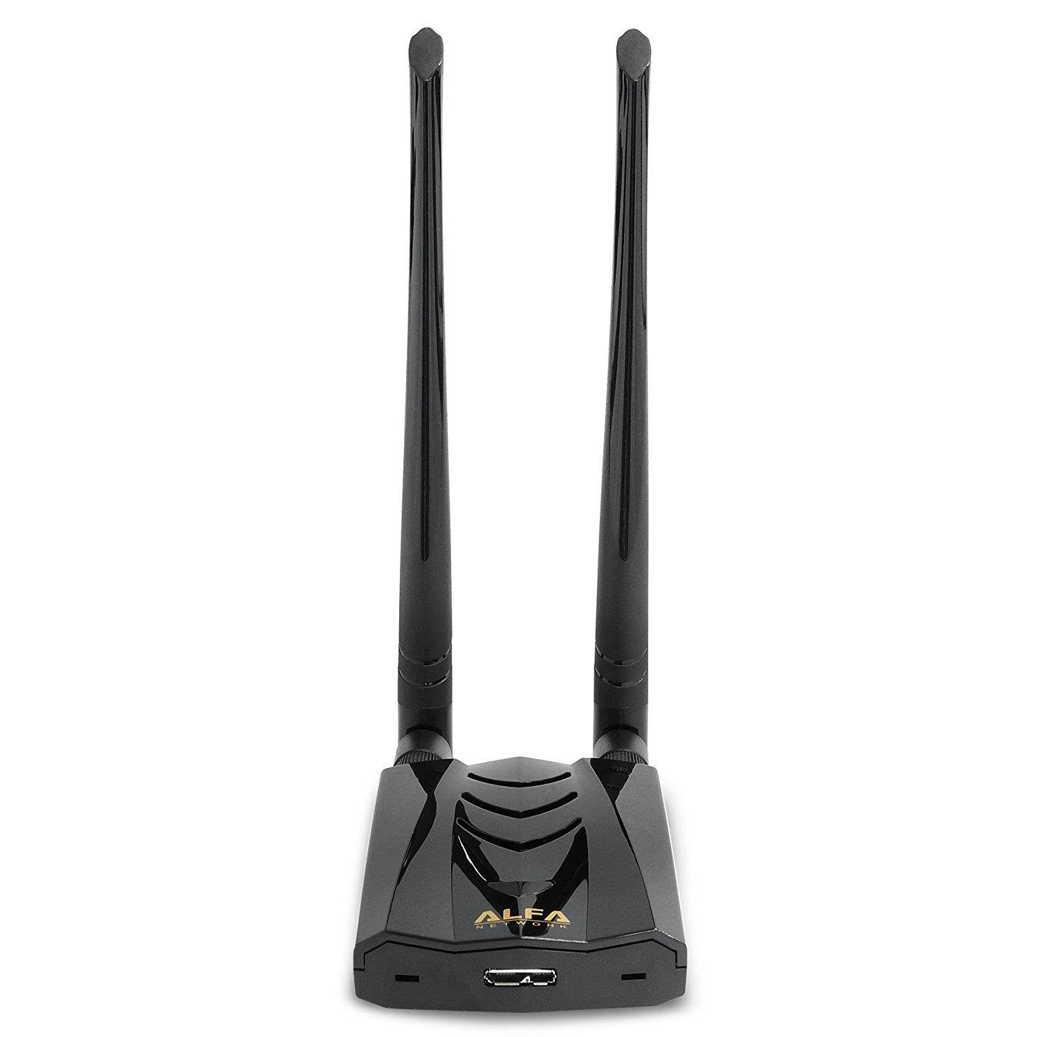 alfa longrange dualband ac1200 wireless usb 3.0 wifi adapter w/2x 5dbi external antennas  2.4ghz 300mbps/5ghz 867mbps  802.11ac & a, b, g, n