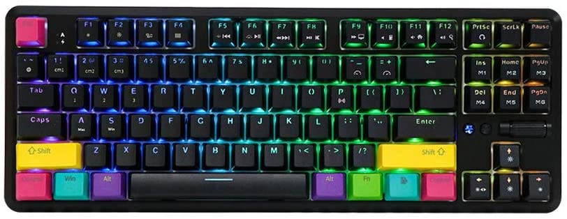 Glorious Modular Mechanical Gaming Keyboard (GMMK)- Barebone Edition (DIY Assembly Required) (Full Size, Black) + Glorious Black Aura Keycaps (Bundle)