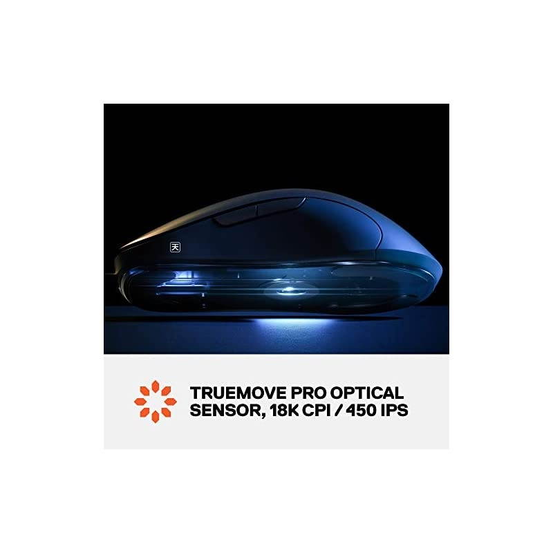 Sensei Ten Gaming Mouse &ndash; 18,000 CPI TrueMove Pro Optical Sensor &ndash; Ambidextrous Design &ndash; 8 Programmable Buttons &ndash; 60M Click Mechanical Switches &ndash; RGB Lighting