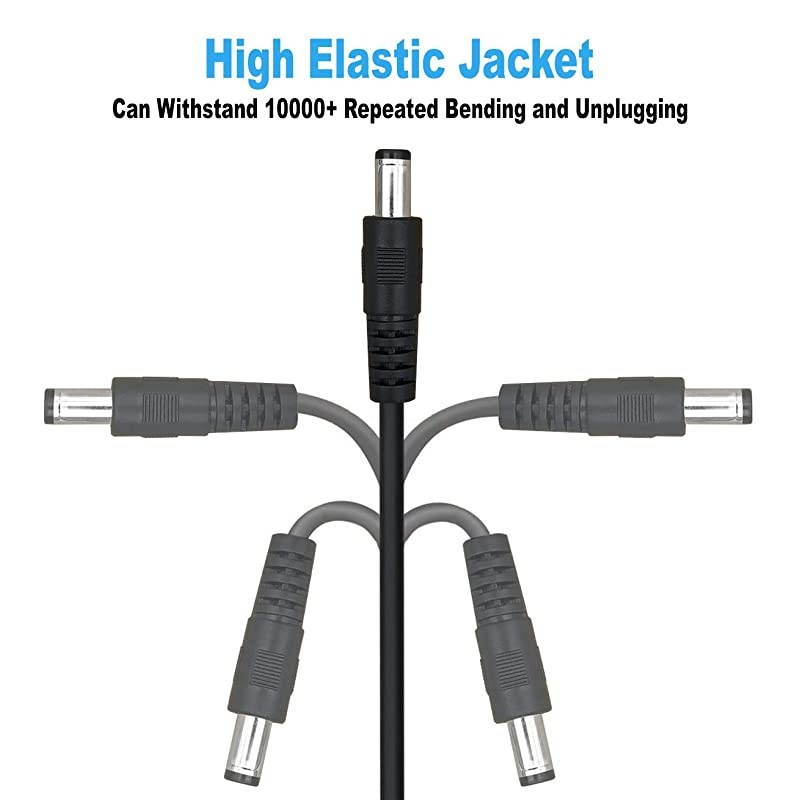 DC Power Cord,  10ft(3M) 2.1 mm x 5.5 mm Extension Cord for CCTV Security Cameras, WiFi Camera, LED Light Installations, IR Lights