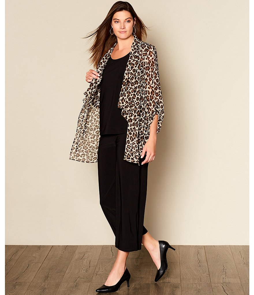 Investments Soft Separates Long Sleeve Lush Leopard Print Open-Front Jacket