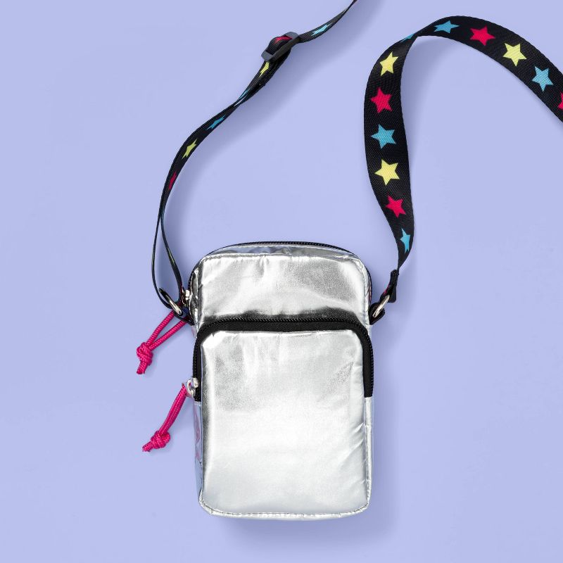 Kids' Metallic Puffer Crossbody Bag - More Than Magic™ Silver