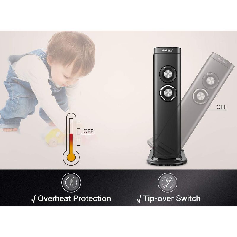 Geek Heat HQ28-15M 2 In 1 Infrared & Convection Electric Portable Space Heater (2 Pack)