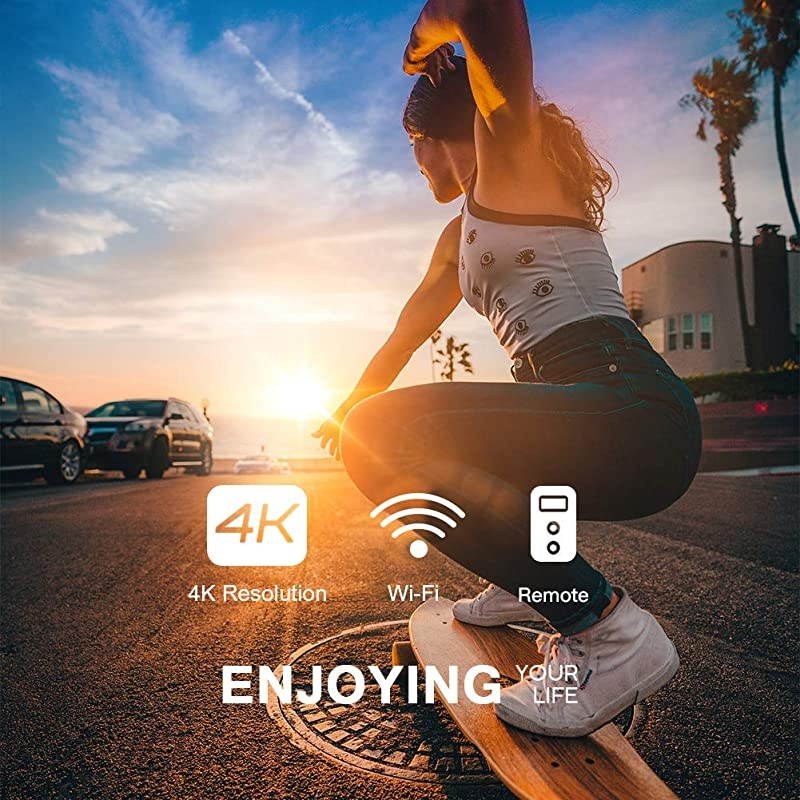 Sports Action Camera 4K 20MP WiFi Vlogging Camera Underwater 40M with Remote Control IP68 Waterproof Case