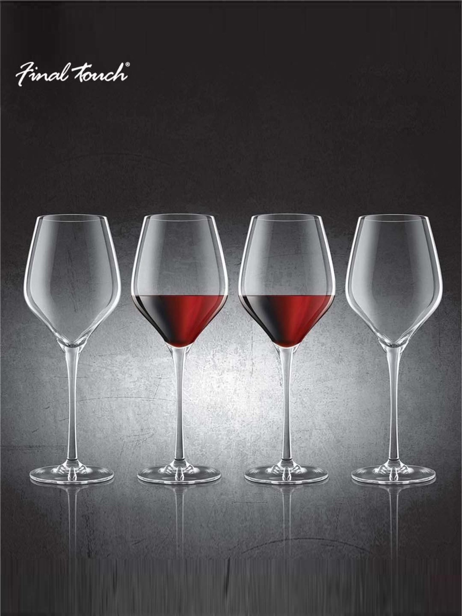 Final Touch 4-Piece Transparent Red Wine Glass Set