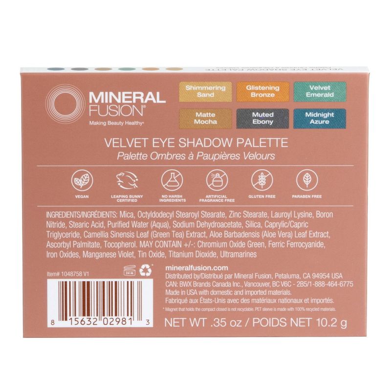 Mineral Fusion Velvet Eye Shadow Palette - 0.35oz