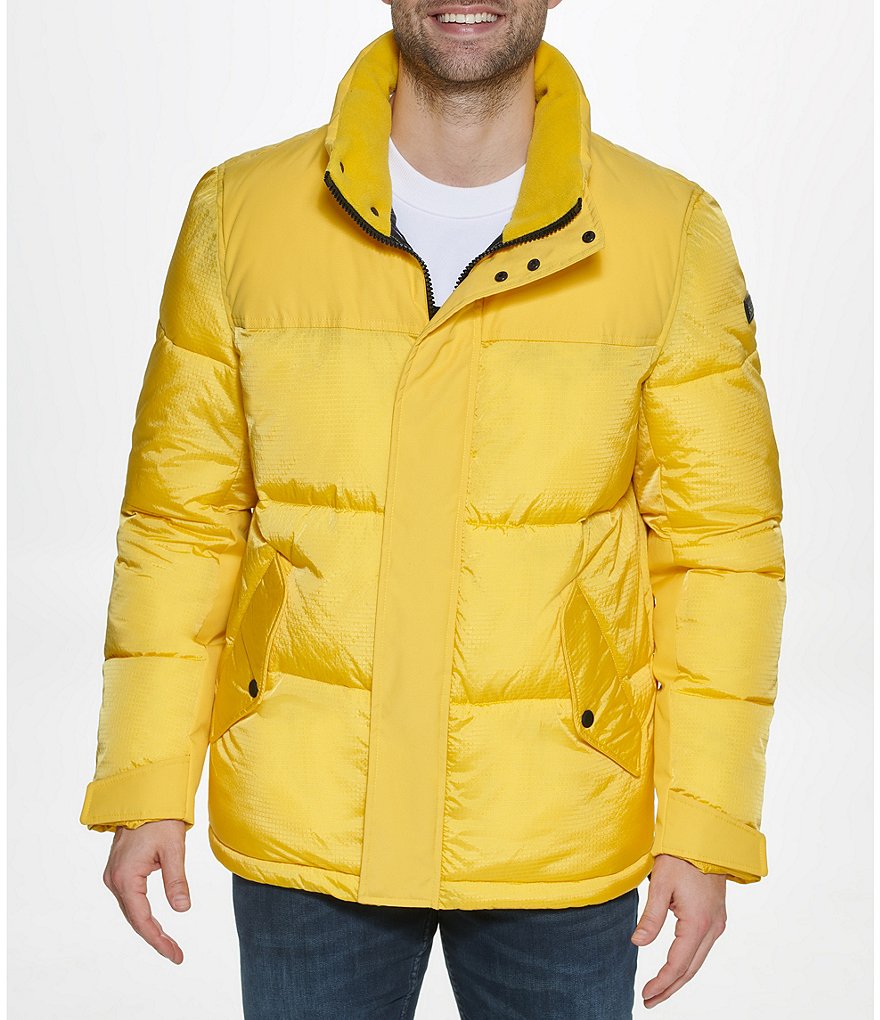 Cole Haan Hooded Down Zip Front Puffer Jacket