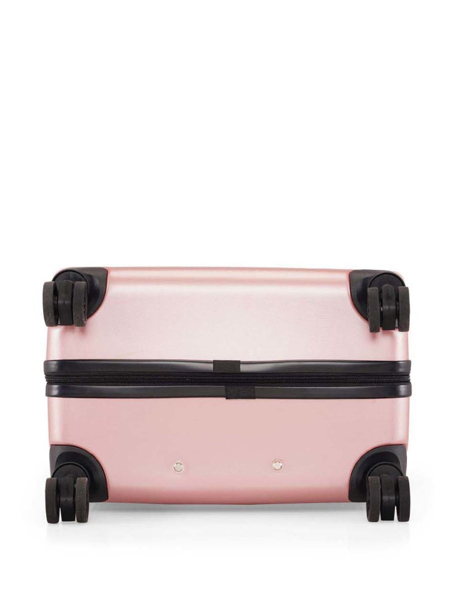 Swiss Brand Geneve Rose Gold Checked 4 Wheel Medium Hard Checked Trolley 66cm