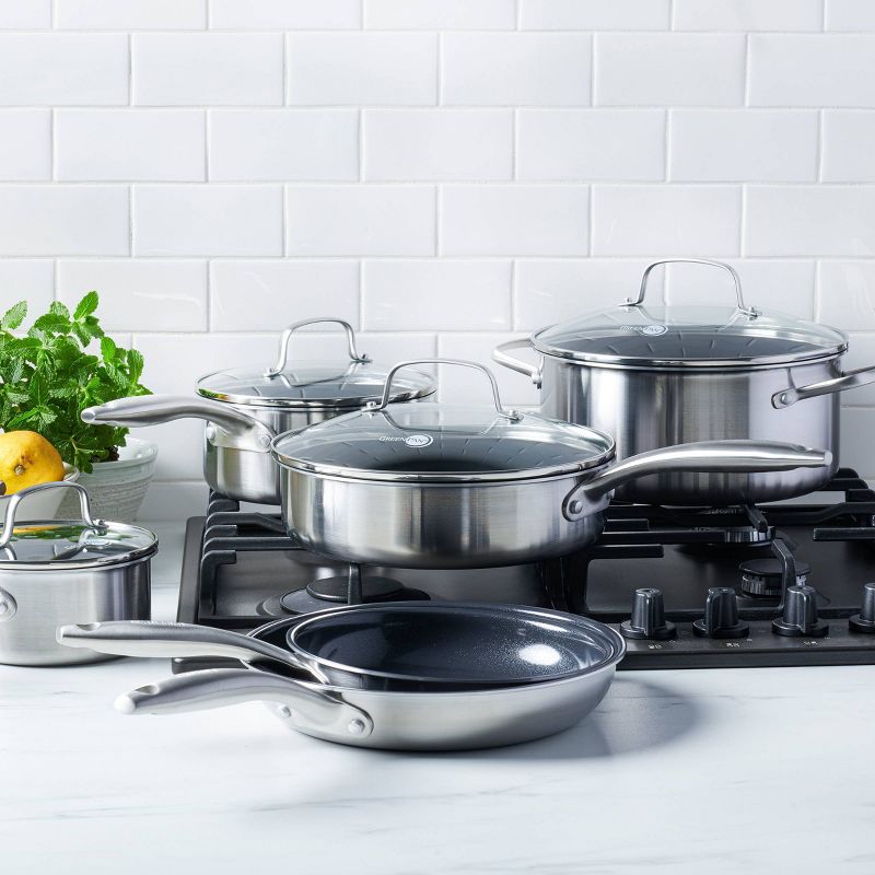 GreenPan Greenwich  10pc Stainless Steel Cookware Set