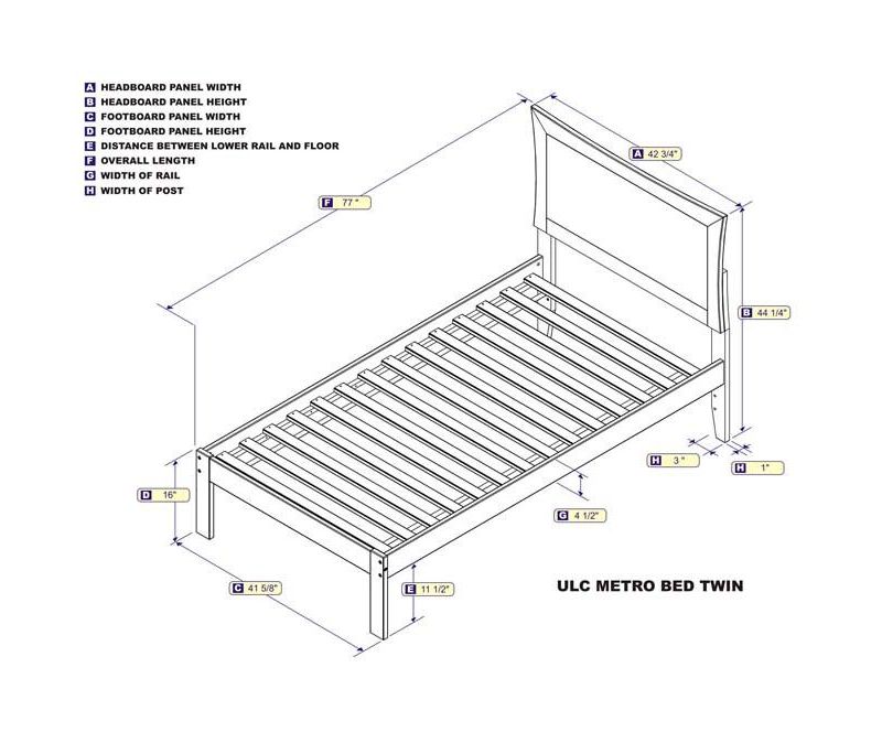 Metro Twin Open Foot Antique Walnut - Atlantic Furniture