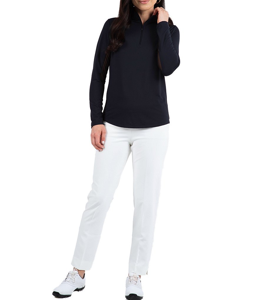 IBKUL Solid Long Sleeve Mock Neck Top
