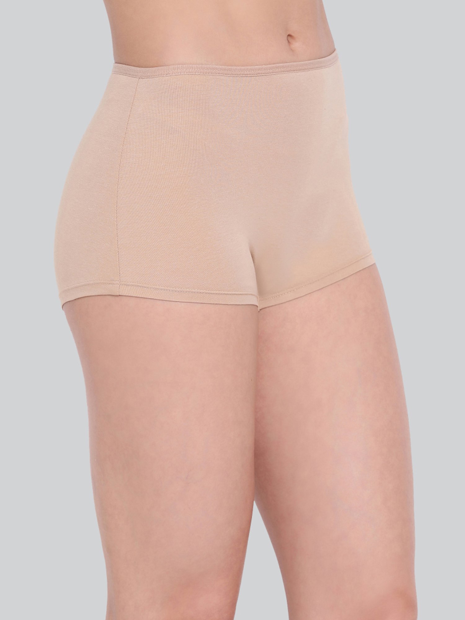 Lyra Beige Cotton Boy Shorts Panties - Pack Of 2