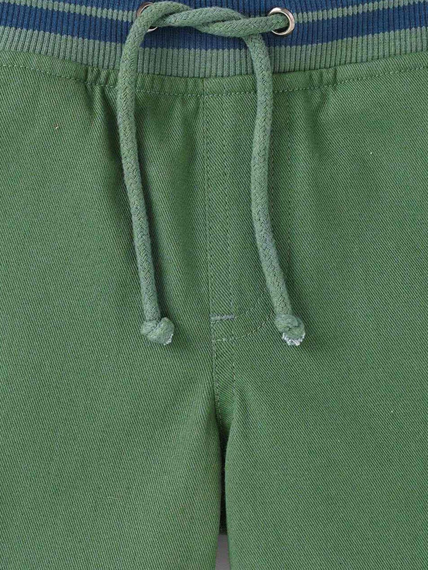 Ed-a-Mamma Kids Green Cotton Regular Fit Shorts