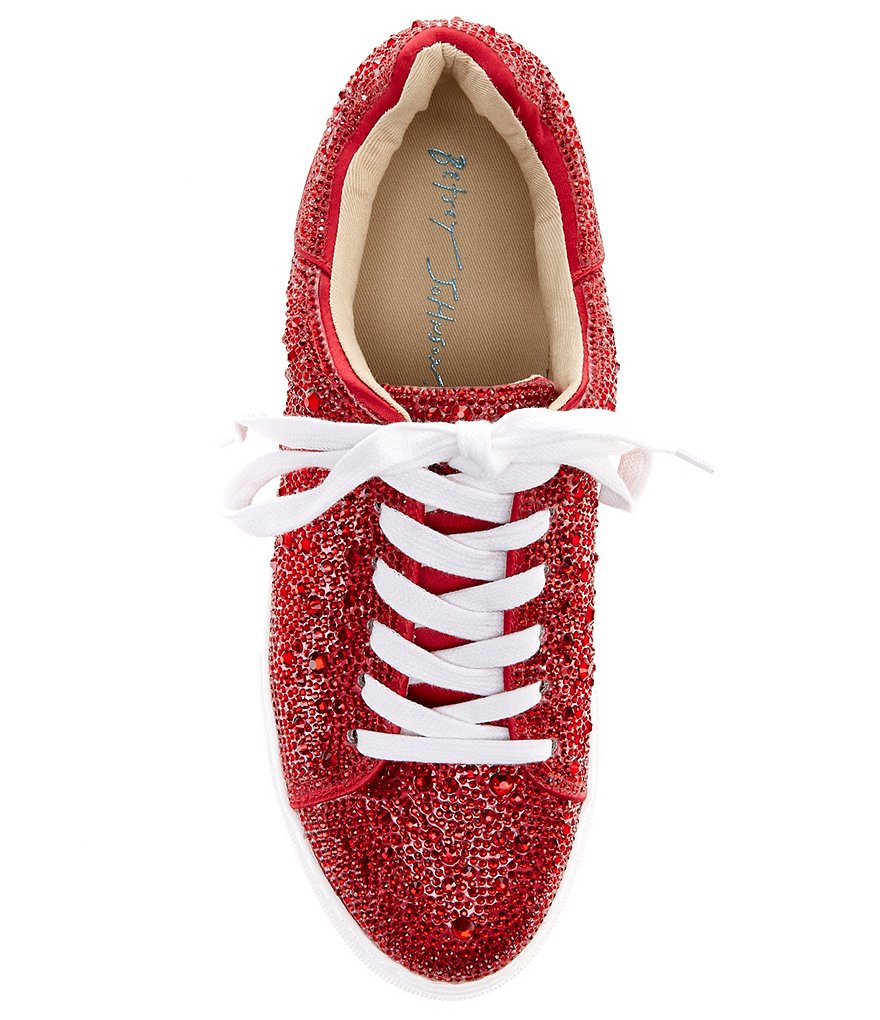 Blue by Betsey Johnson Sidny Rhinestone Embellished Platform Lace-Up Sneakers