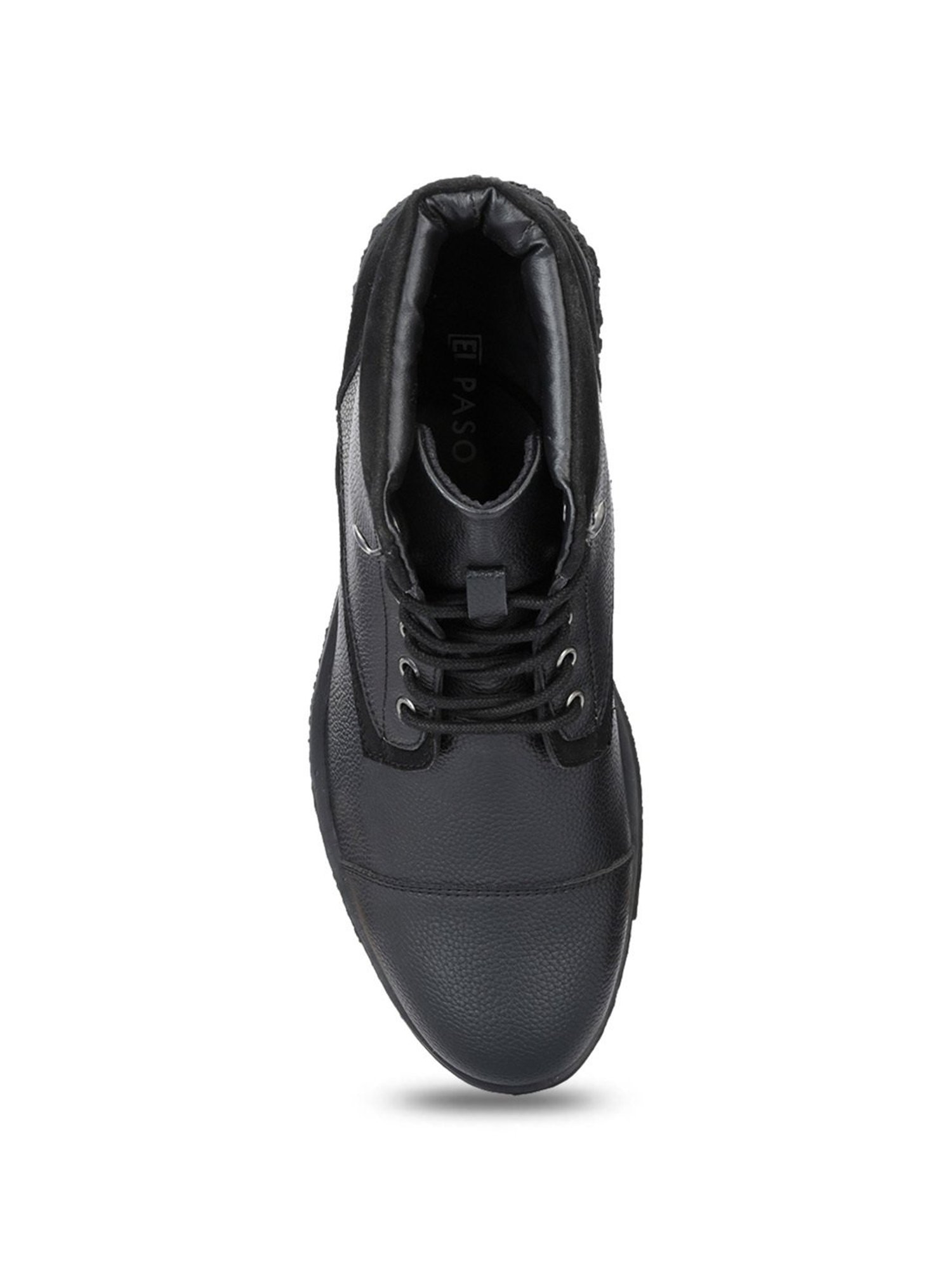 El Paso Men's Black Derby Boots