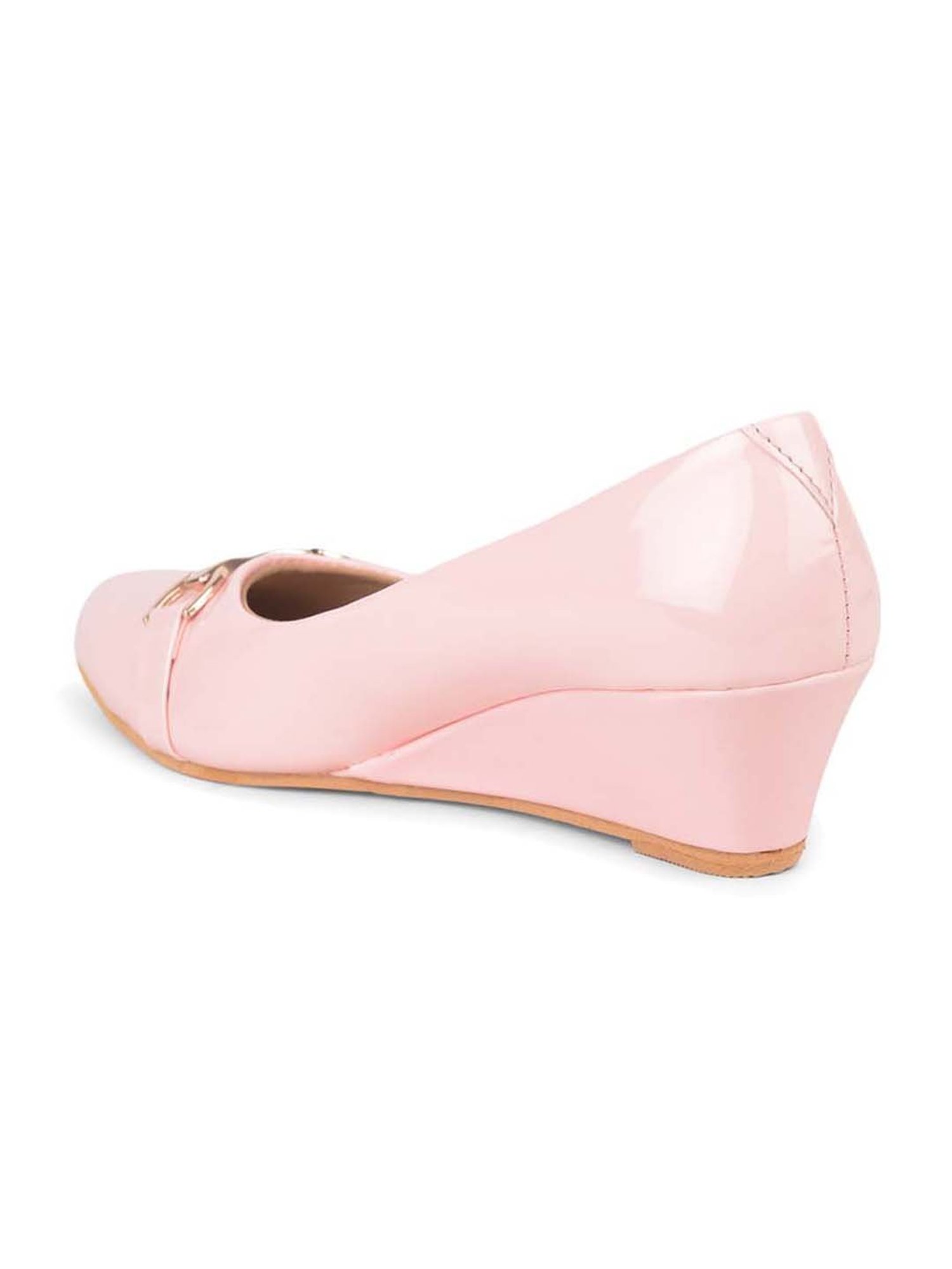 Salario Women's Baby Pink Wedge Pumps