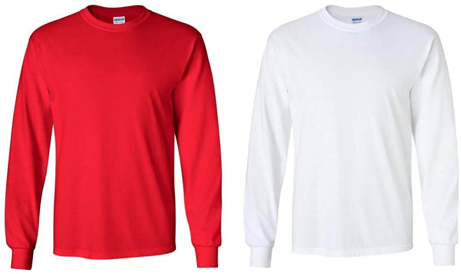 Gildan Men's Ultra Cotton Adult Long Sleeve T-Shirt, 2-Pack