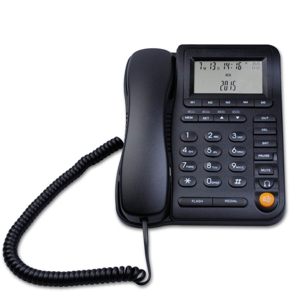 KerLiTar P017B-J Home Office Corded Phone with Headset Jack Desk Landline Telephone with Call ID Speakerphone