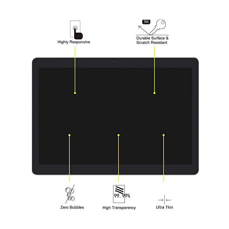 2-Pack Tempered Glass Screen Protector Compatible with Yuntab K107/K17, BENEVE 10.1, Dragon Touch K10 10.1, YELLYOUTH/BEISTA 10.1, Winsing/Lectrus 10, GIMTVTION PT107, Plum Optimax 10