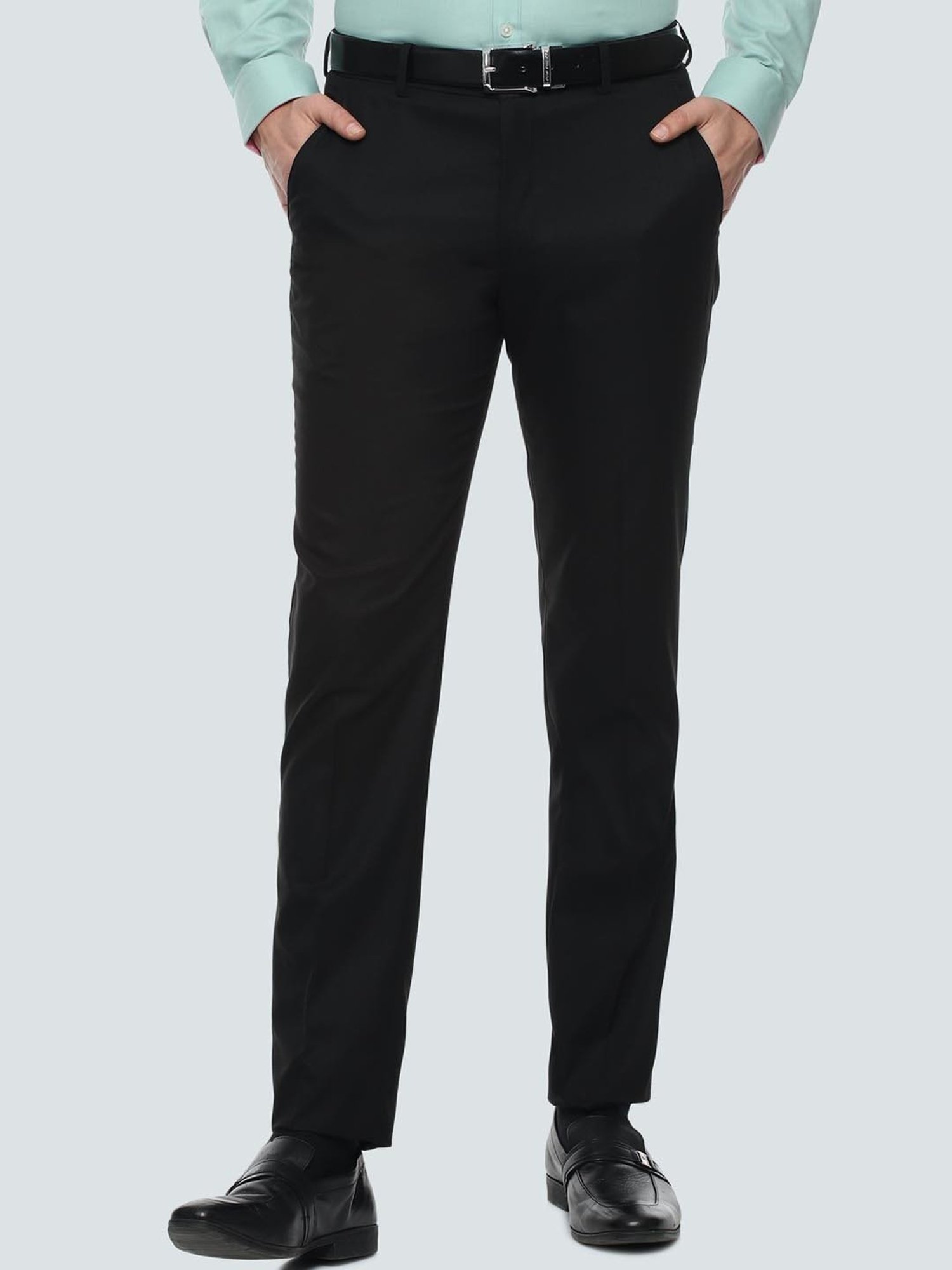 Louis Philippe Black Slim Fit Trousers