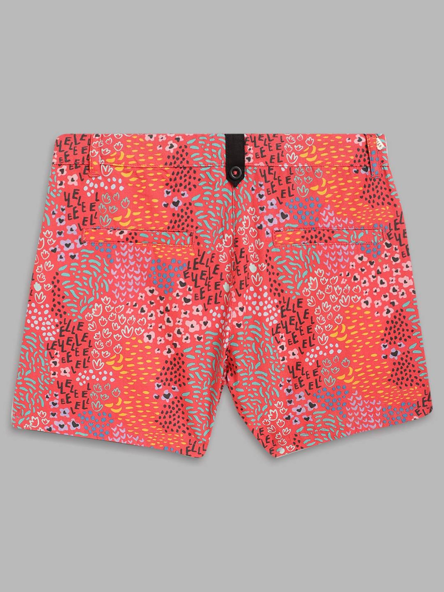 Elle Kids Coral Cotton Printed Shorts