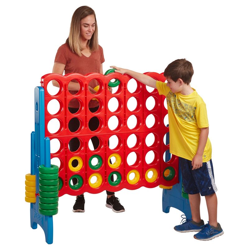 ECR4Kids Jumbo Four-To-Score Giant Game-Indoor/Outdoor 4-In-A-Row Connect - Primary Colors