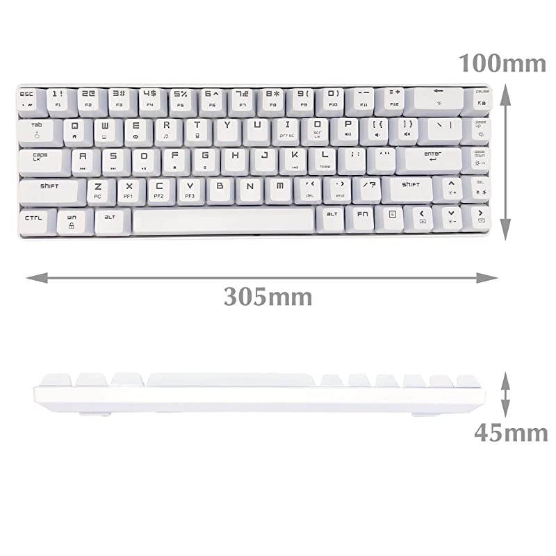 60% Mechanical Keyboard, RGB LED Backlit Wired Gaming Keyboard, Ergonomic, for PC/Mac Gamer, Typist