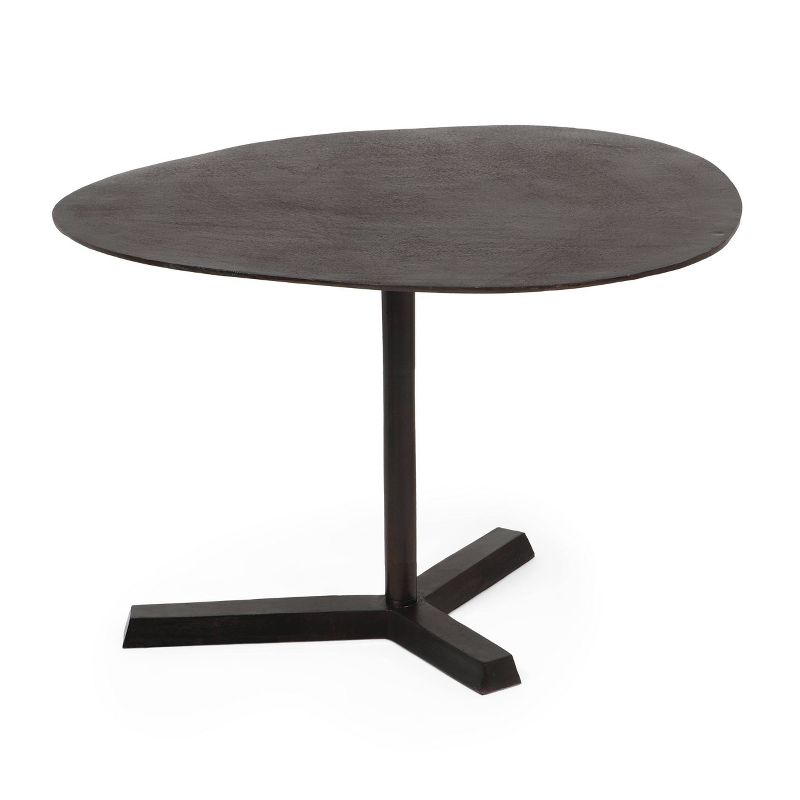 Sonnette Industrial Handcrafted Aluminum Elliptical Side Table Raw Bronze - Christopher Knight Home