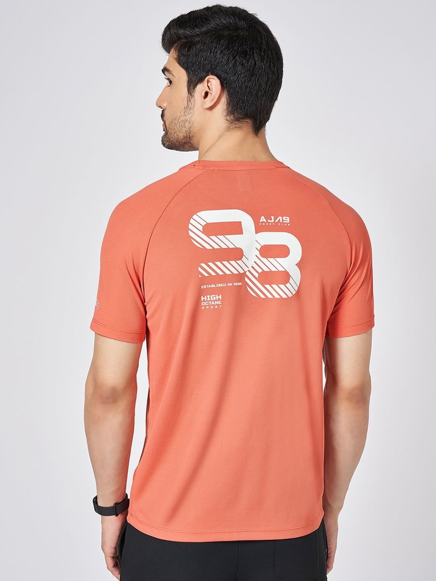 Ajile By Pantaloons Peach Slim Fit Printed T-Shirt