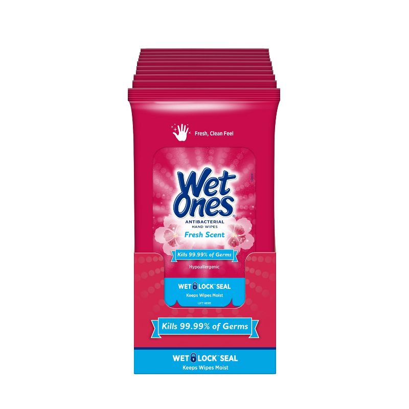 Wet Ones Antibacterial Hand Wipes Travel Pack - Fresh Scent - 20ct