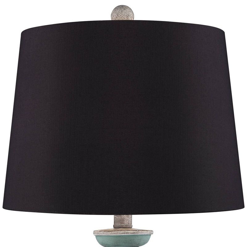 Regency Hill Patsy Blue-Gray Washed Black Shade Table Lamps Set of 2