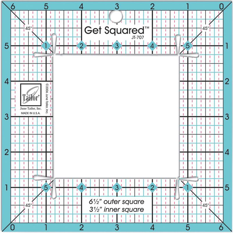 June Tailor Get Squared Ruler-6-1/2" Outer & 3-1/2" Inner