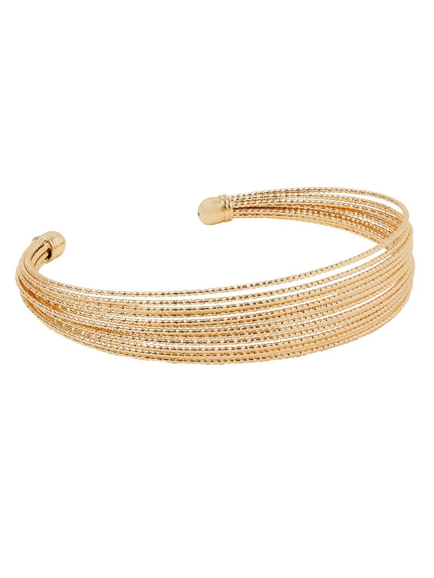 Accessorize London Women's Gold Fine Line Layered Bangle Bracelet