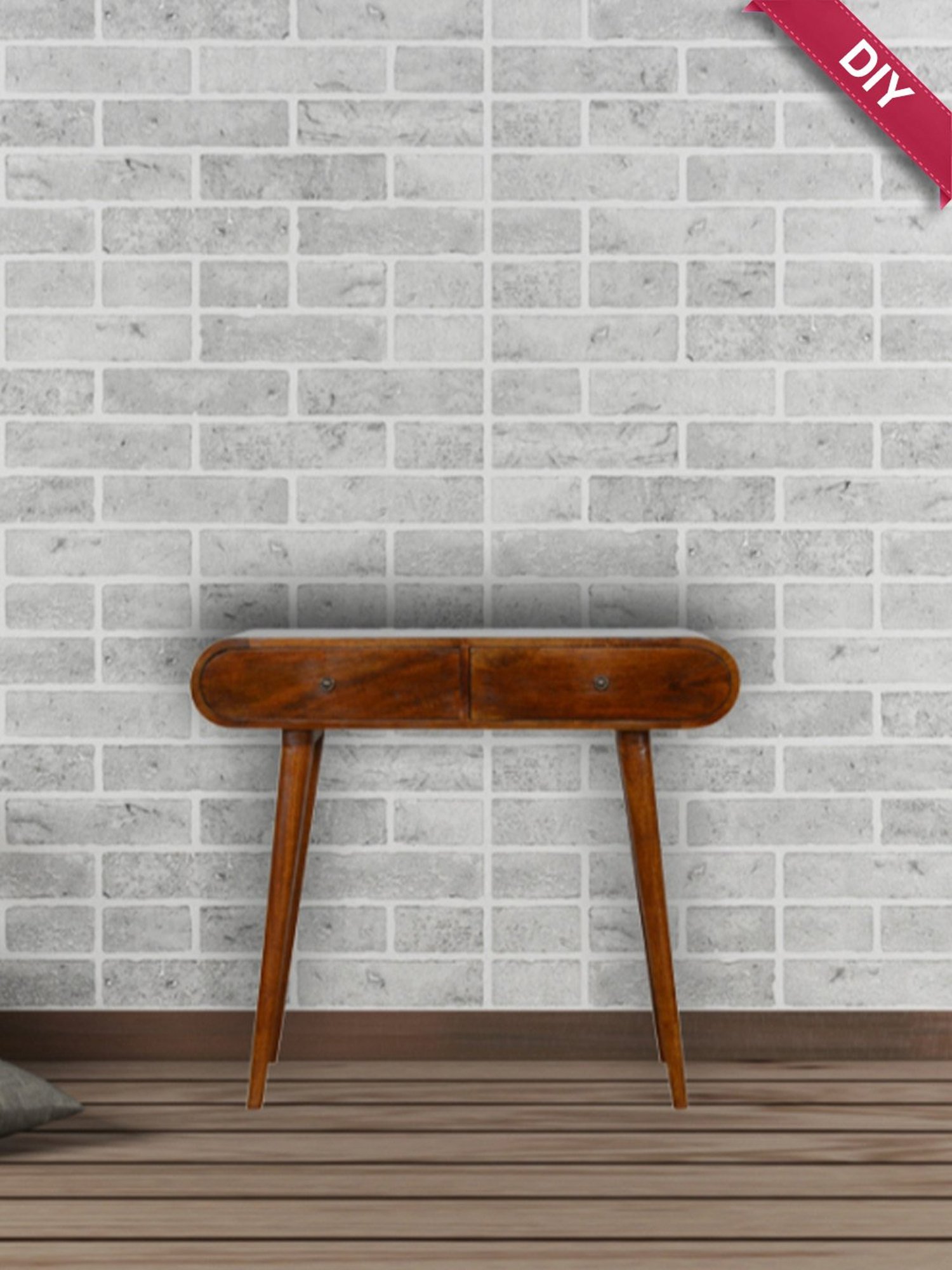 Artisan Furniture Chestnut Brown Wood Curved Edge Console Table