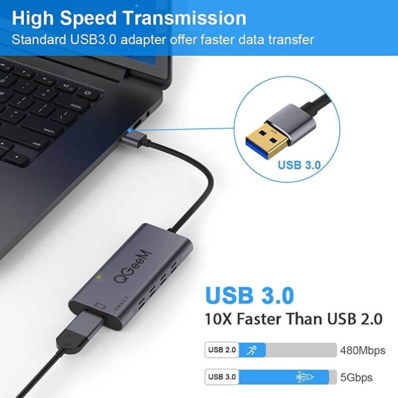 USB 3.0 to HDMI DVI Adapter 2048x1152P Video Graphics Convertor Cable for Multiple Monitors Compatible with Laptop HDTV TV PC with Windows XP/7/8/10/Vista, Android, Ubuntu, MAC OS & Chrom