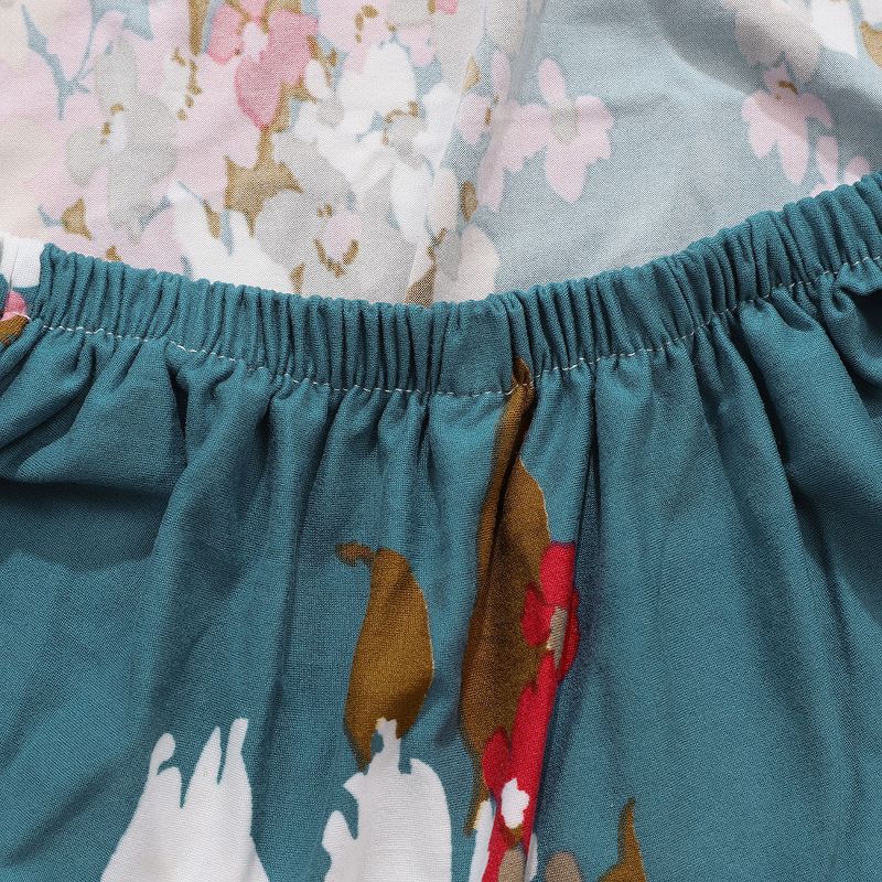 1 Pc Polyester Spandex Floral Print Fit Home Dining Chair Slipcovers Multicolored  - PiccoCasa