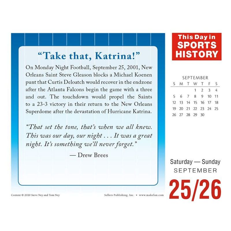 2021 This Day in Sports History Boxed Daily Calendar [Calendar] Ney, Steve & Ney, Tom