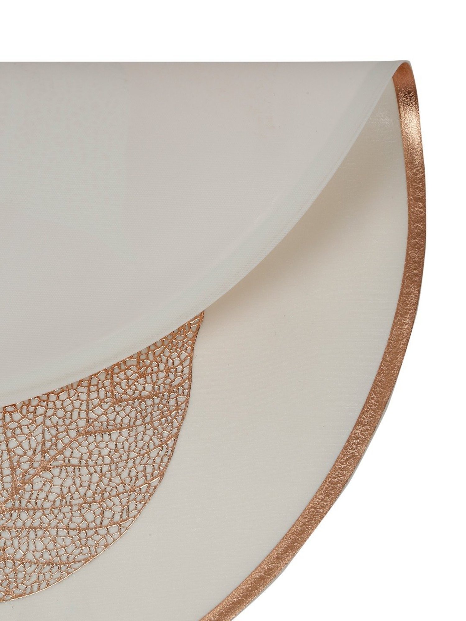 HOSTA HOMES Self Designed Printed Cream Gold PVC Table Placemat