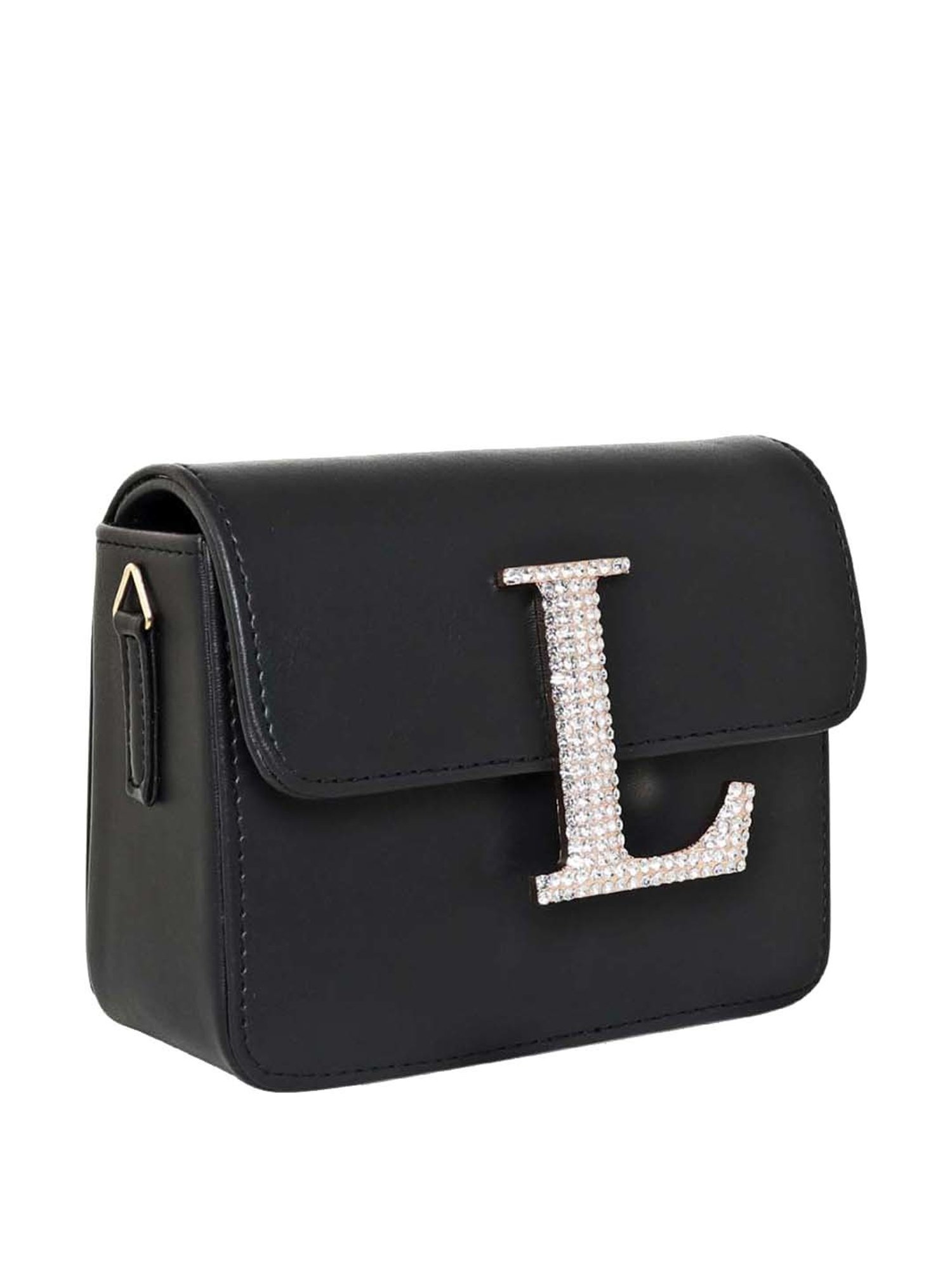 Esbeda Black Embellished Small Sling Handbag