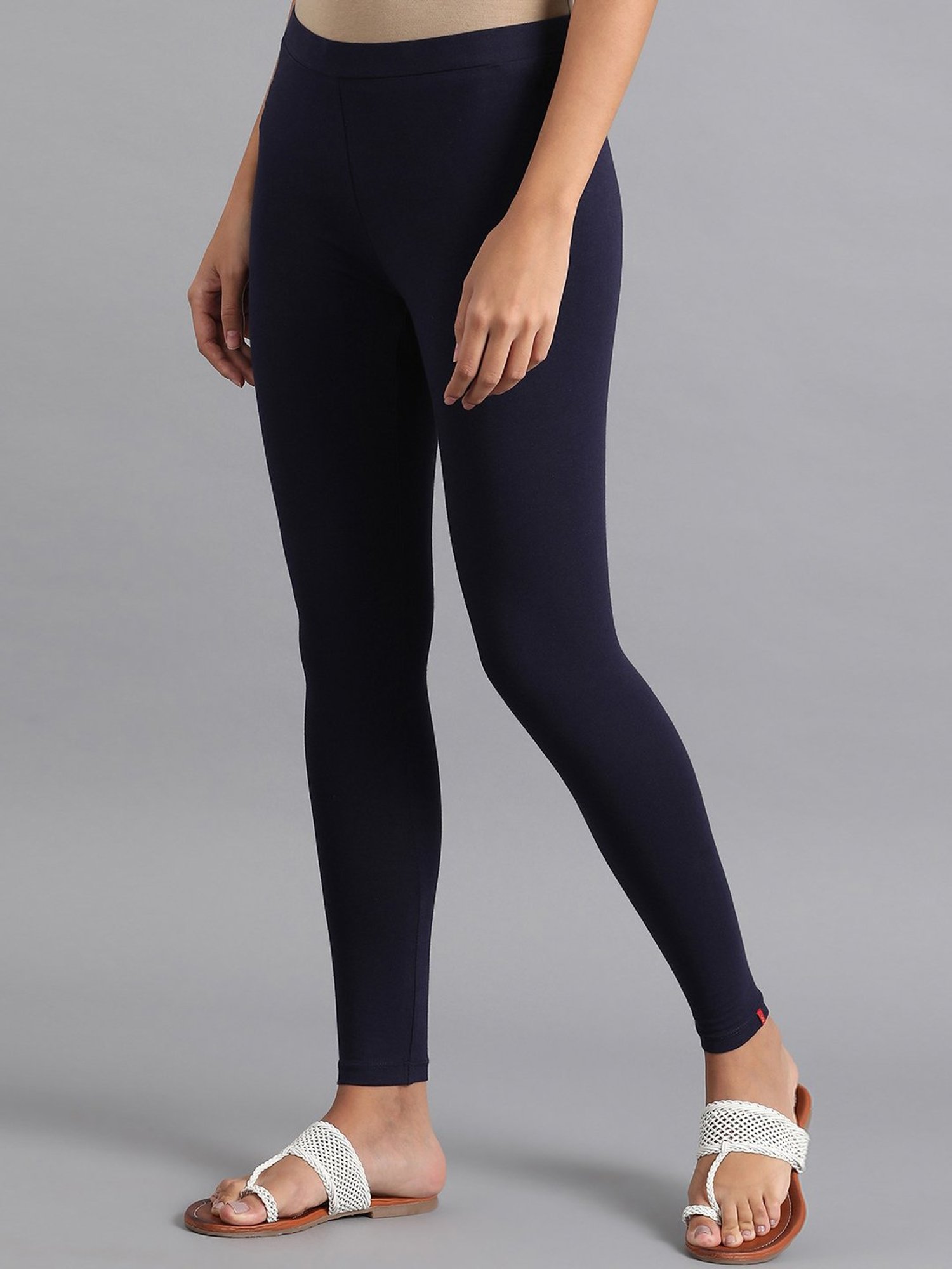 W Navy Regular Fit Leggings