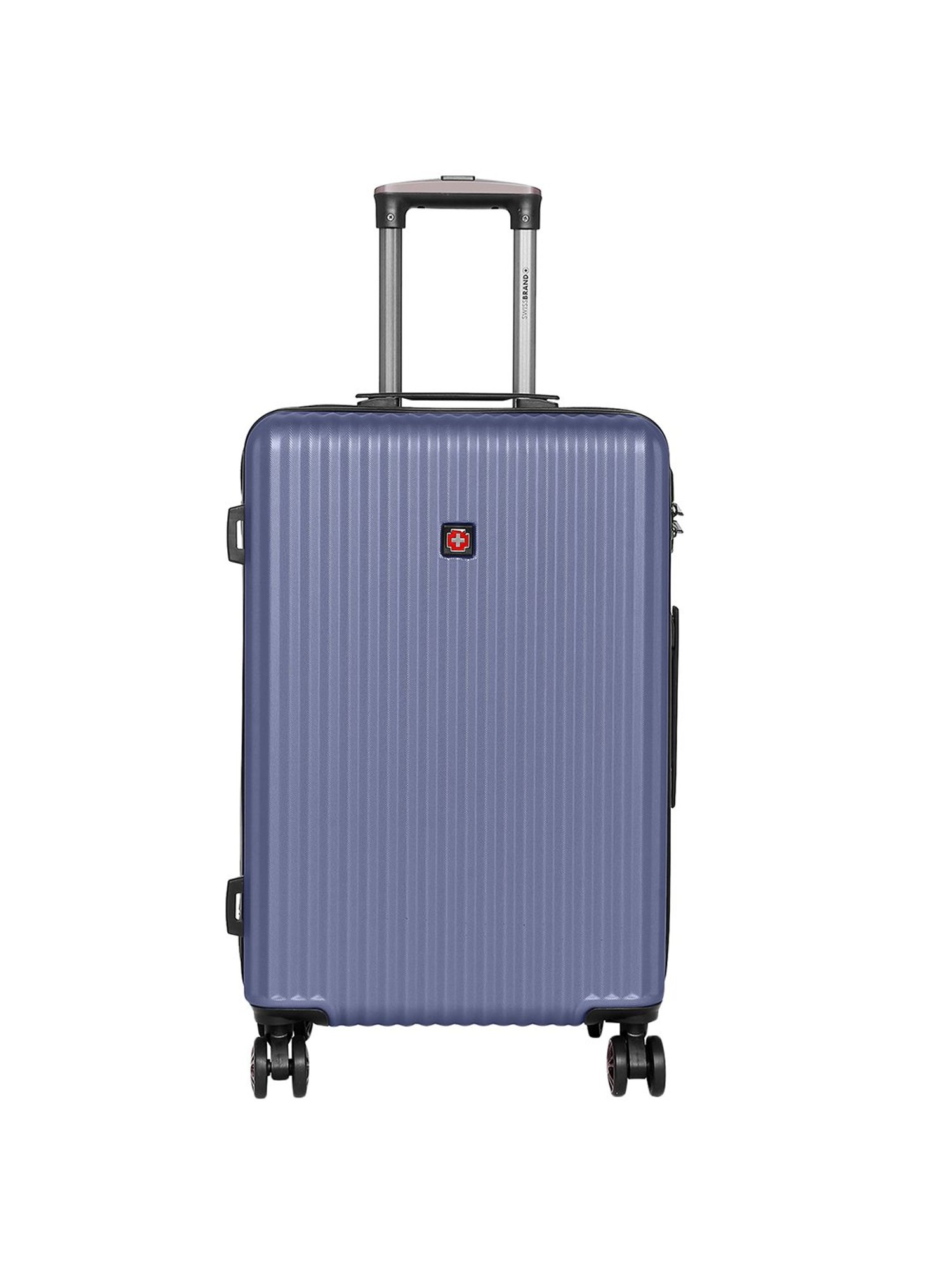 Swiss Brand Riga Navy 8 Wheel Small Hard Cabin Trolley - 55 cm