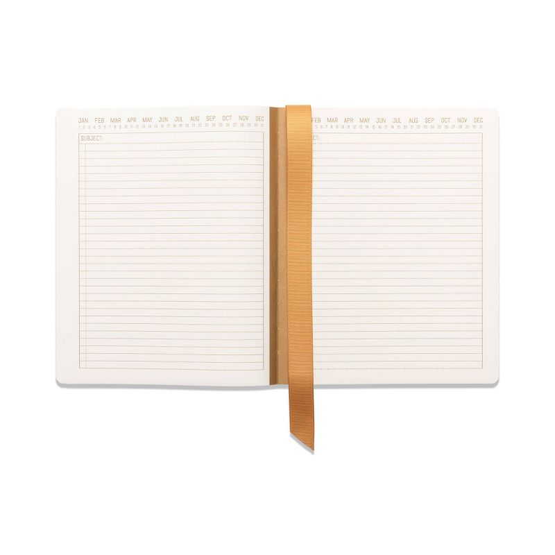 Ruled Journal Exposed Spine Satin Shield Notes Black - DesignWorks Ink