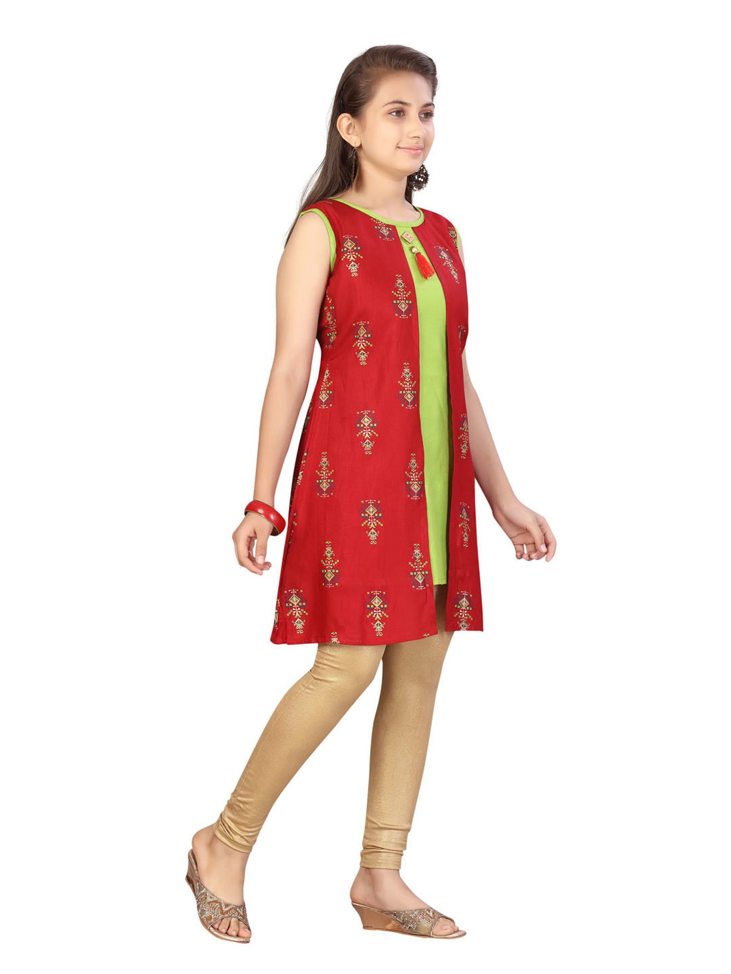 Aarika Kids Red Printed Kurta