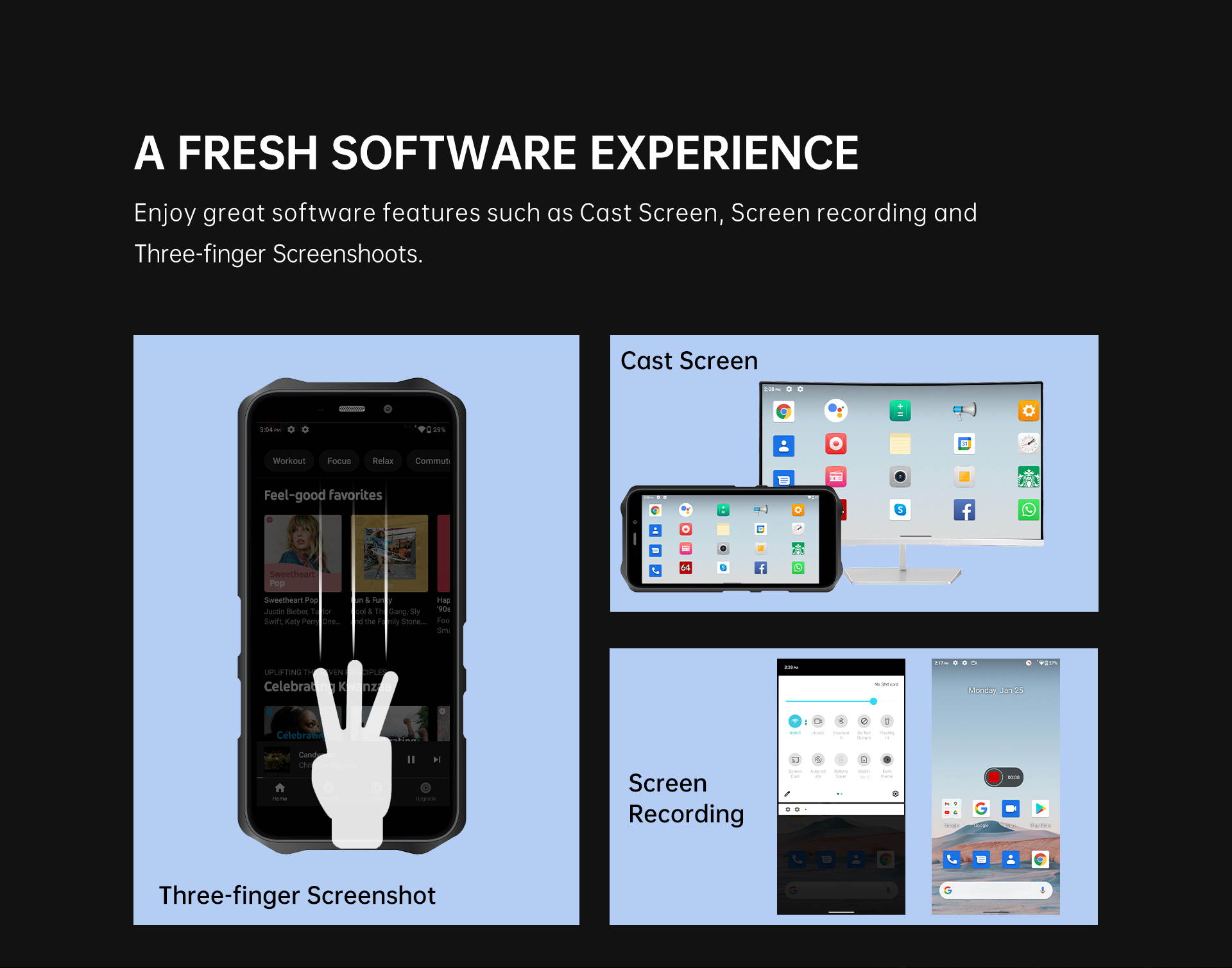Rugged IP68 / 69K WP12 Smartphone 4GB + 32GB 4000mAh Quad Core Android11 Mobile Phone 5.5 "HD + 500W / 1300W 13MP Camera Phone