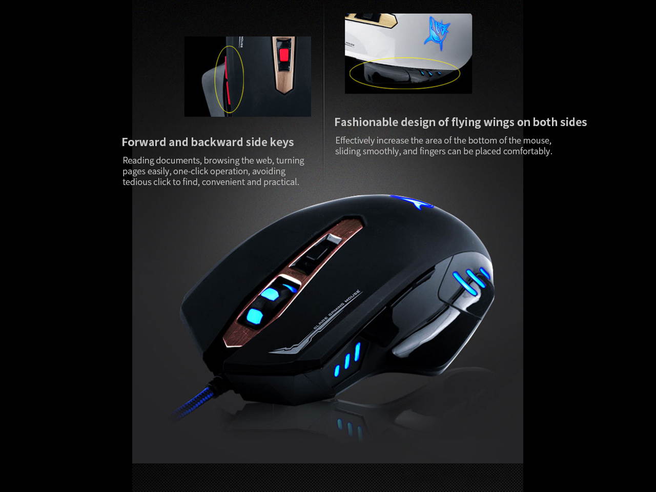 Gaming Mouse Wired Breathing Light Ergonomic Game USB Computer Mice Multicolor Gamer Desktop Laptop PC Gaming Mouse, 6 Buttons for Windows 7/8/10/XP Vista Linux, Black